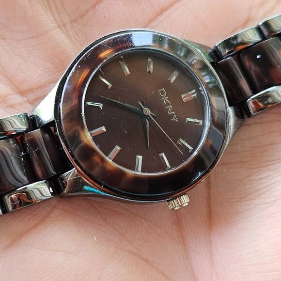DKNY Ladies Wristwatch Brown/Gunmetal Tone Quartz Analog Watch - Picture 1 of 12